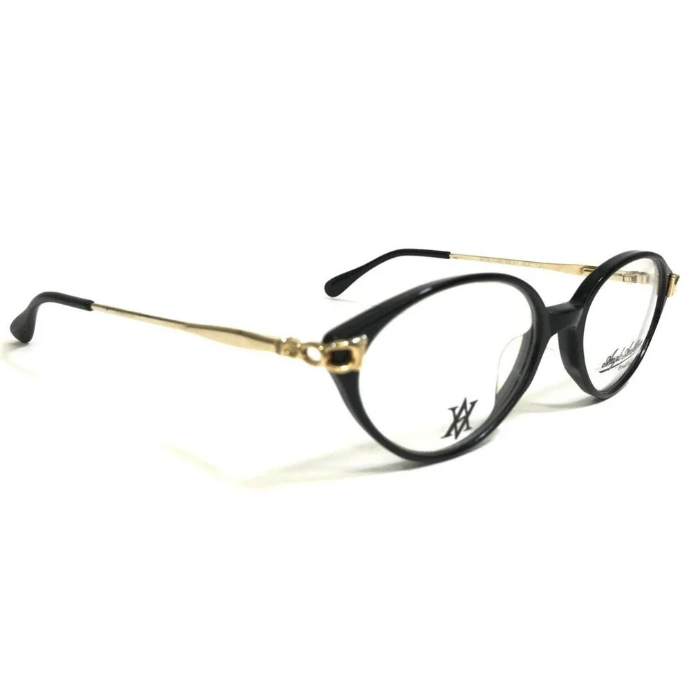 Anglo American Eyeglasses Frames MOD.7102 BLK Black Gold Oval 54-17-135